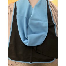 Full Shape Black Hood With Blue Lining and Blue Edging